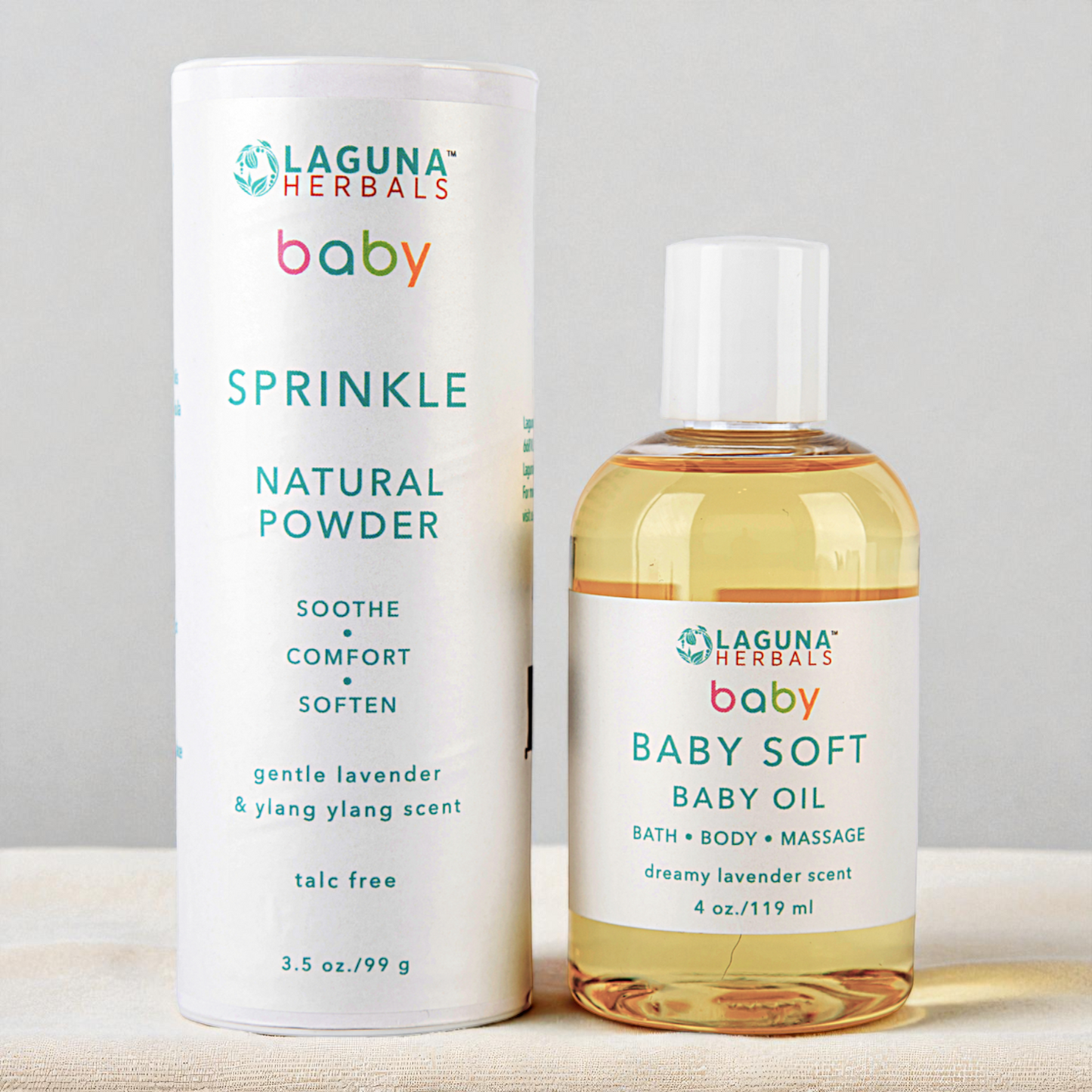 Organic Baby Oil | Talc Free Baby Powder Set – Calming Infant Massage & Moisturizing Care