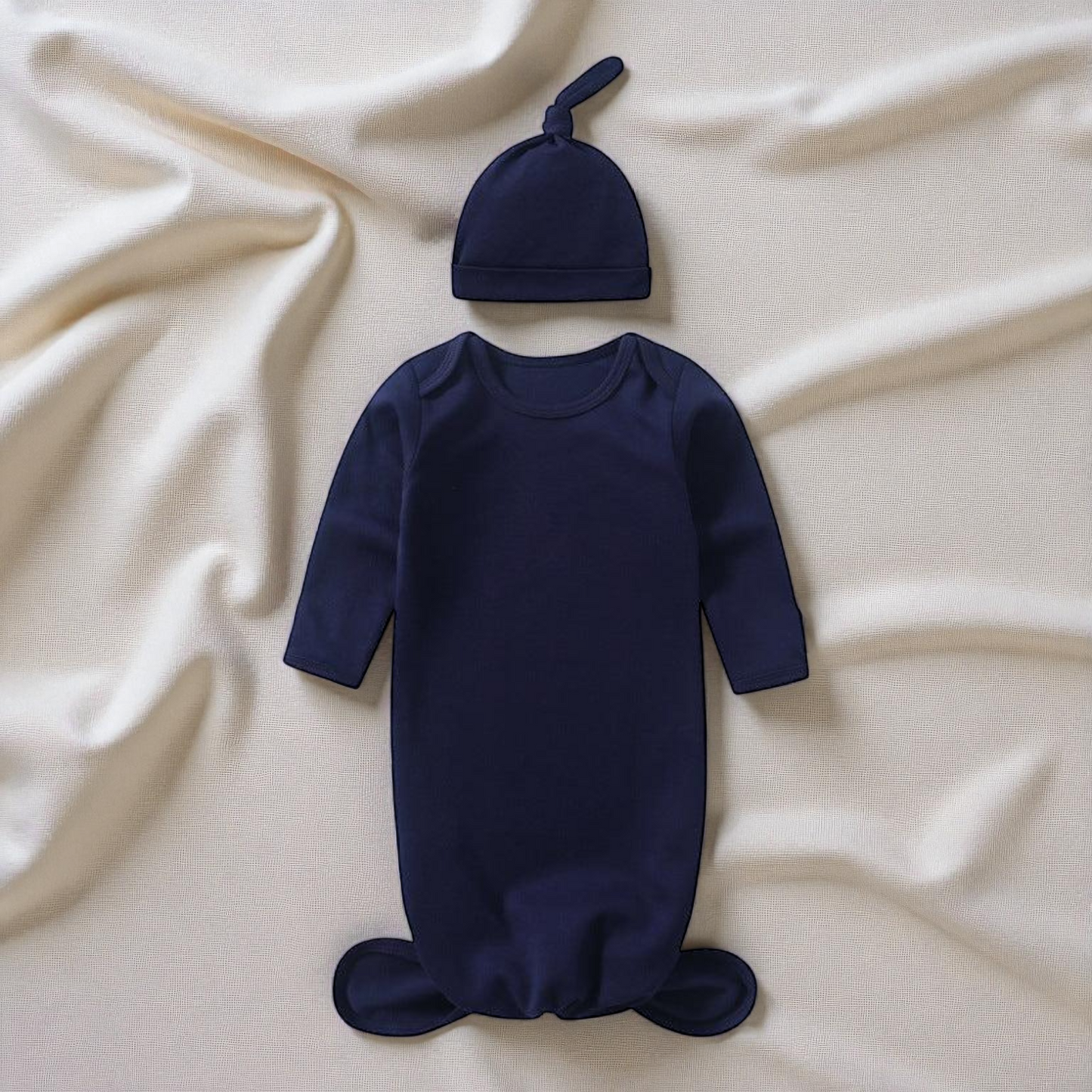Baby Sleeping Bag - Lightweight Cotton Sleepwear Set With Matching Baby Hat