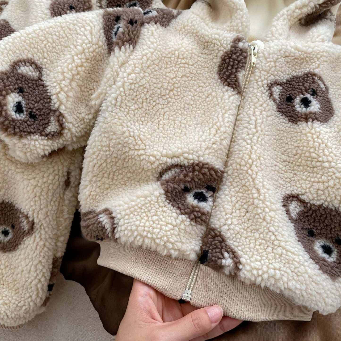 Baby Winter Coat – Plush Bear Hooded Toddler Jacket, Thickened Warm Infant Outerwear