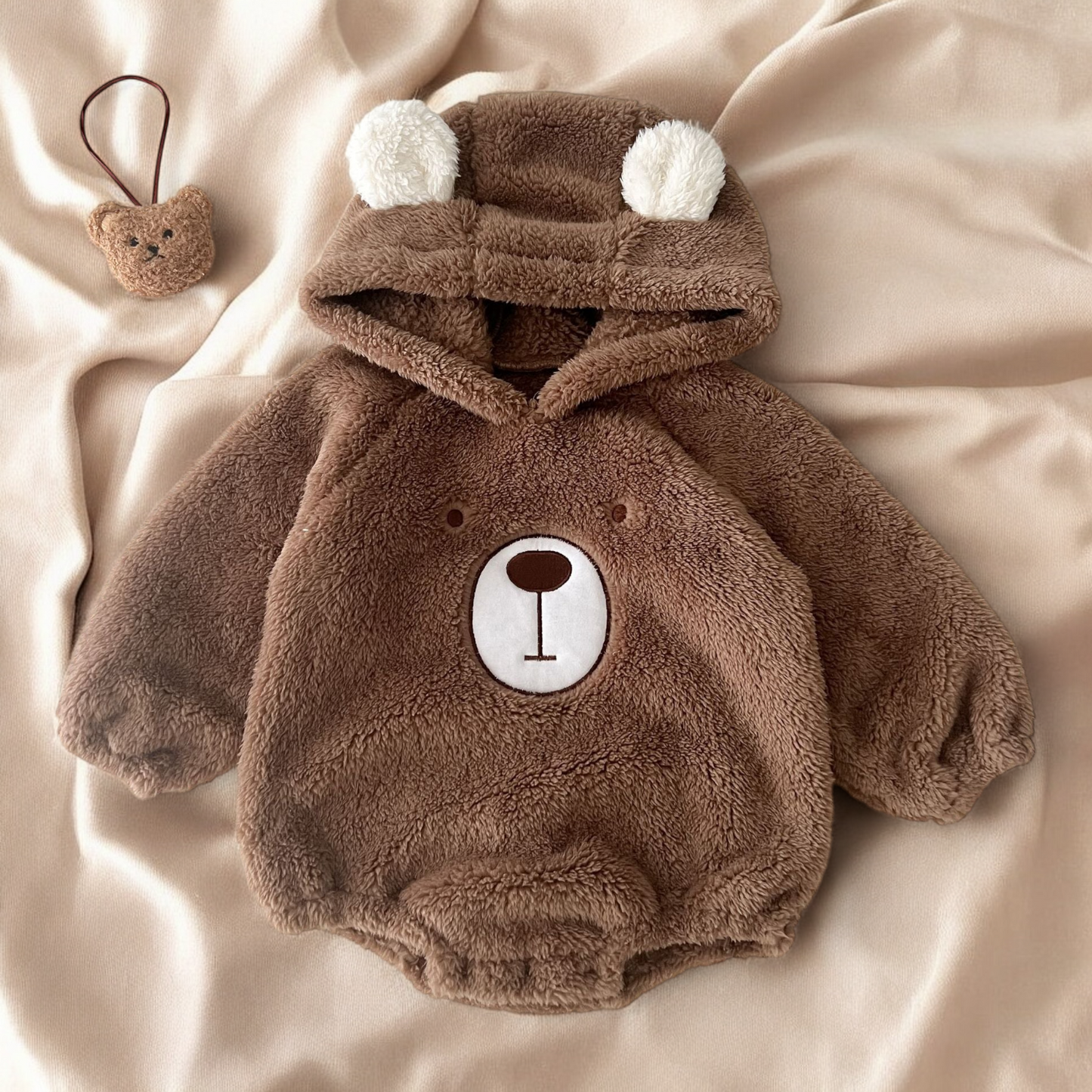 Baby Bear Bodysuits – Soft Cotton One-Piece With Cute Bear Embroidery For Autumn