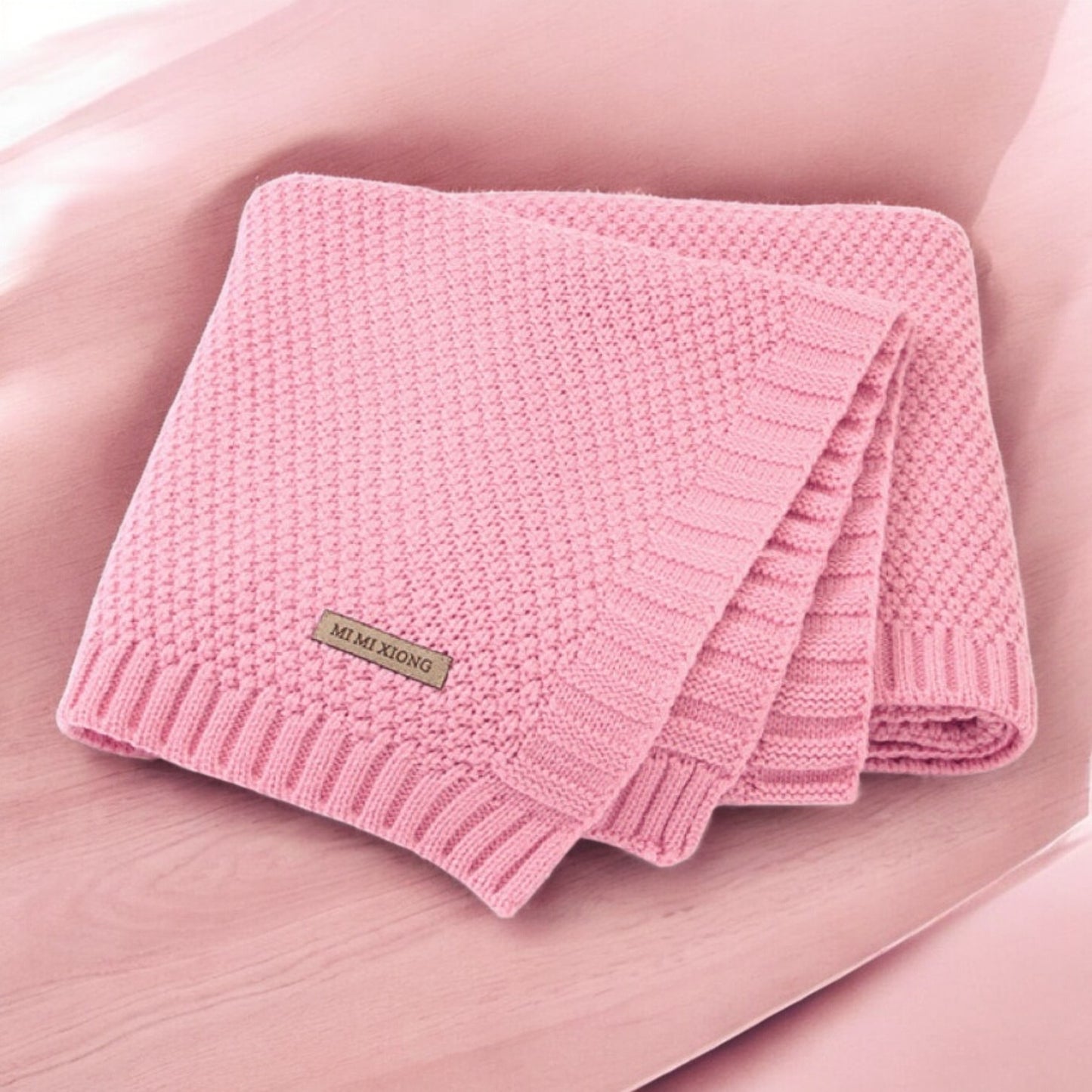 Kids Warm Blanket – Soft Cotton Cover | Cozy Baby Knitted Throw With Logo Patch