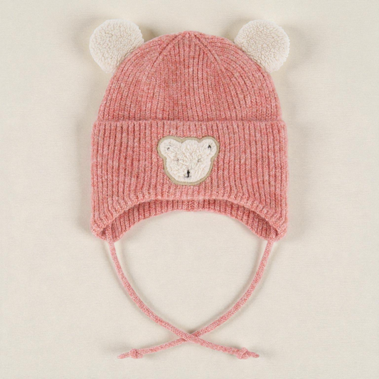 Baby Winter Knit Hat – Cozy Lined Baby Ear Flap Hat With Sherpa Ears