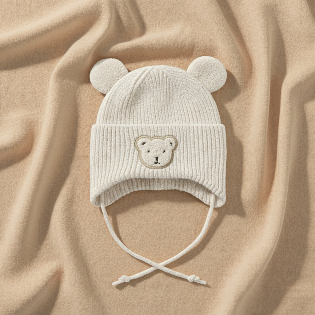 Baby Winter Knit Hat | Soft Sherpa Lined Baby Cap With Ear Flap For Cozy Comfort