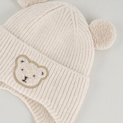 Baby Winter Knit Hat | Soft Sherpa Lined Baby Cap With Ear Flap For Cozy Comfort