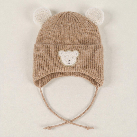Baby Winter Knit Hat – Cozy Lined Baby Hat With Sherpa Ears & Ear Flaps