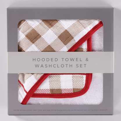 Hooded Cotton Towel - Toddler Hooded Towel & Soft Cotton Washcloth Set