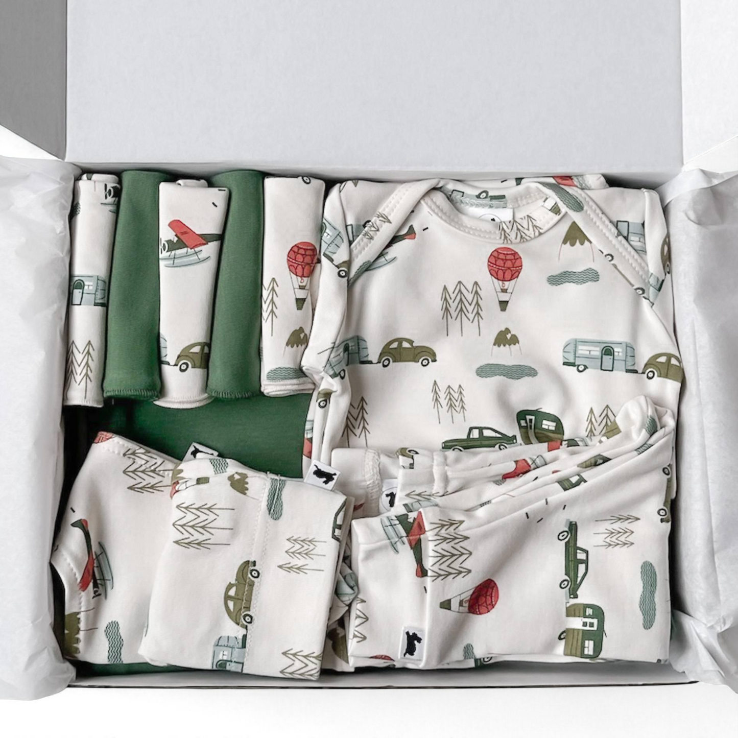 Bamboo Baby Gift Box – Newborn Essentials Kit | Soft Bamboo Fabric & Cozy Outfit