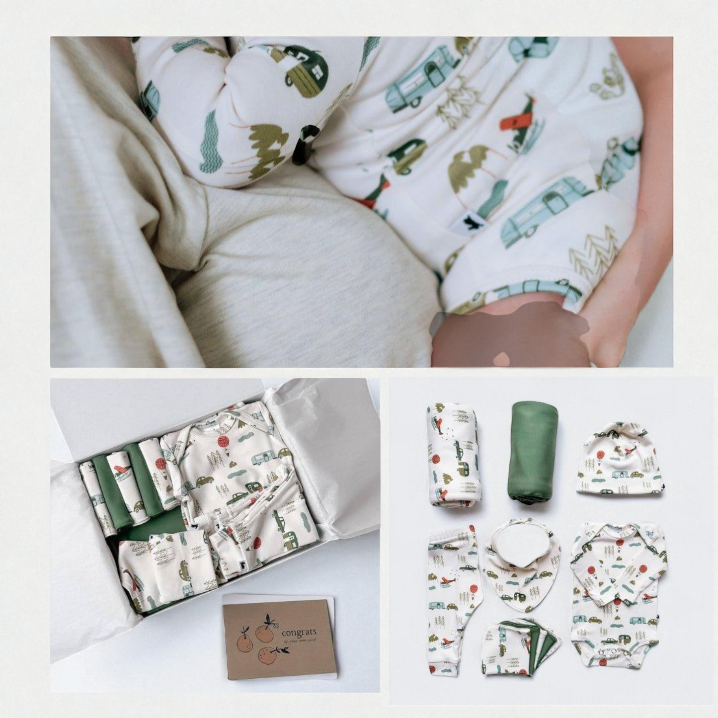 Bamboo Baby Gift Box – Newborn Essentials Kit | Soft Bamboo Fabric & Cozy Outfit