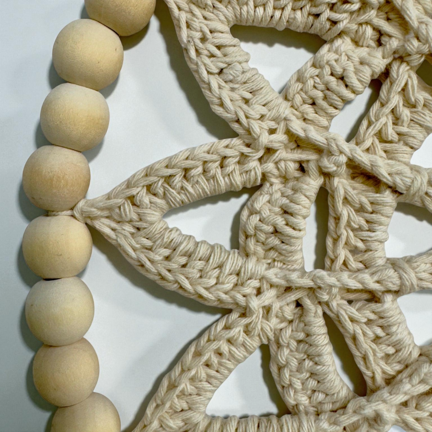 Handmade Macrame Dreamcatcher – Wood Bead Dreamcatcher | Boho Nursery Room Decor