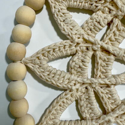 Handmade Macrame Dreamcatcher – Wood Bead Dreamcatcher | Boho Nursery Room Decor