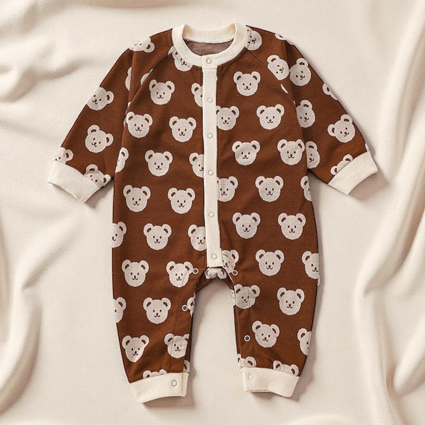 Baby Unisex Romper – Soft Teddy Bear Romper With Long Sleeves | Autumn & Spring Baby Clothes
