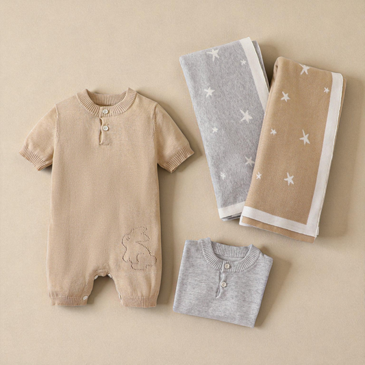 Newborn Baby Gift Set – Cozy Baby Blanket & Breathable Jumpsuit | Premium Nursery Essentials