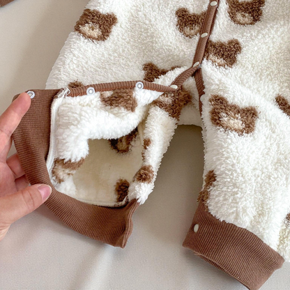 Baby Fleece Romper - Soft Teddy Hooded Romper | Cozy Winter Baby Clothes One Piece