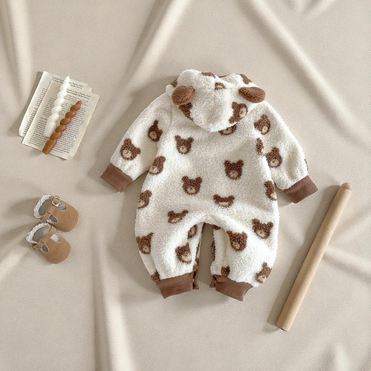 Baby Fleece Romper - Soft Teddy Hooded Romper | Cozy Winter Baby Clothes One Piece
