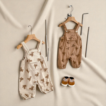 Baby Corduroy Romper – Soft Baby Fabric | Unisex Toddler Overalls With Easy Diaper Change