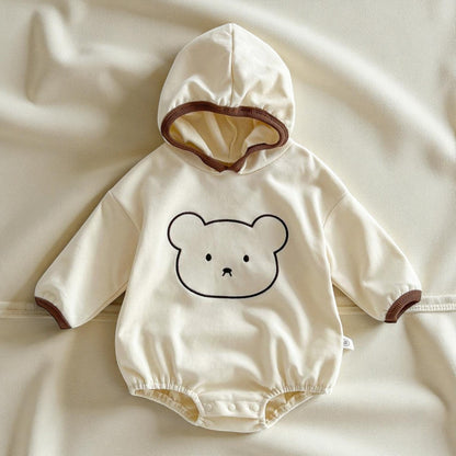 Baby Onesie With Hood – Cozy Unisex Baby Clothes | Soft Cotton Long Sleeve Onesies