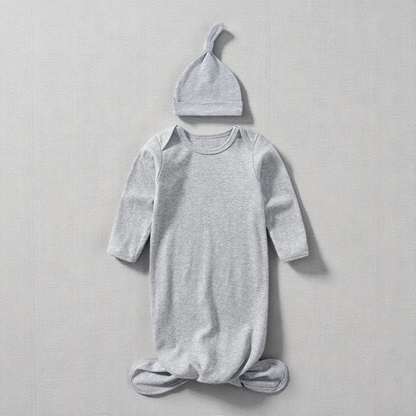 Baby Sleeping Bag - Lightweight Cotton Sleepwear Set With Matching Baby Hat