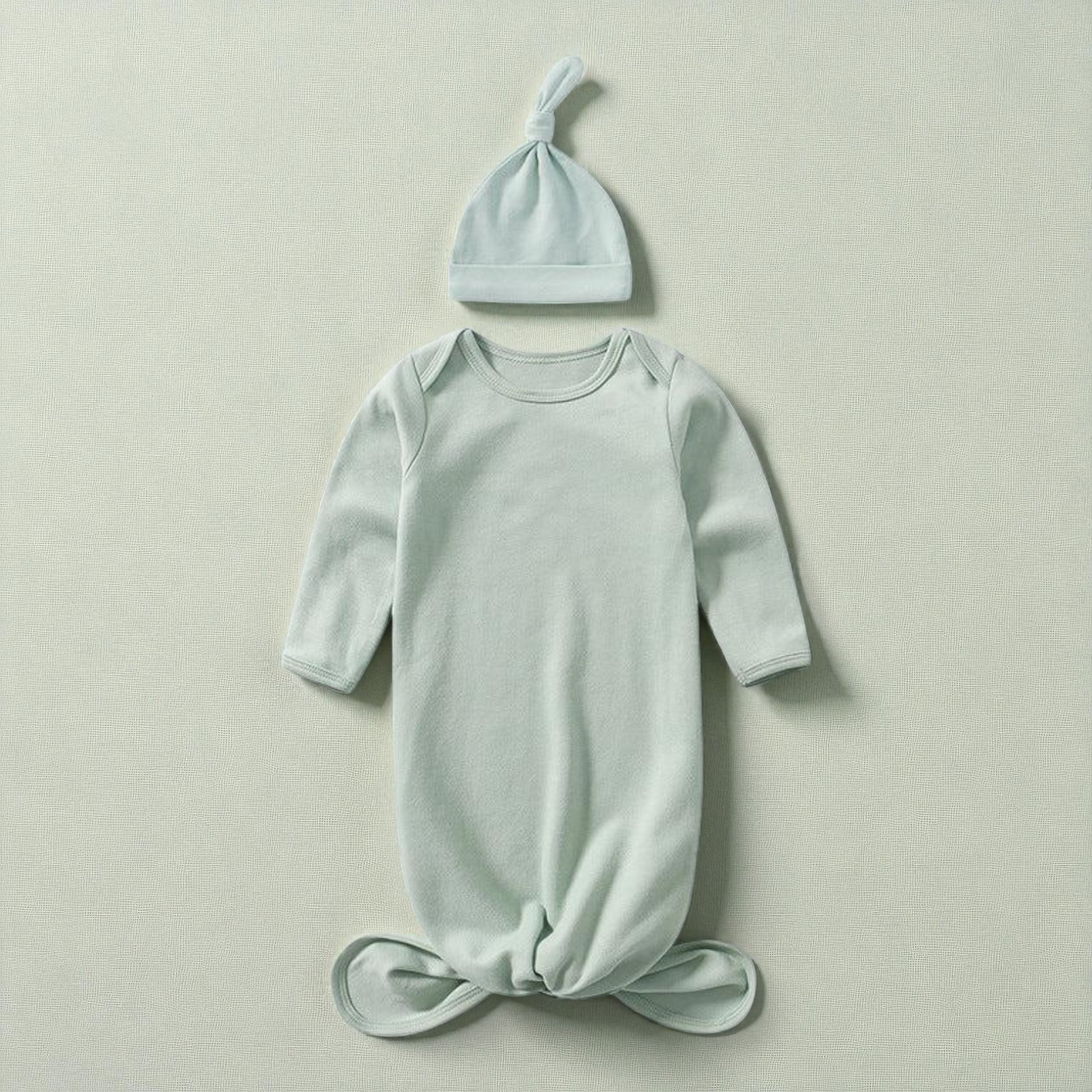 Baby Sleeping Bag - Lightweight Cotton Sleepwear Set With Matching Baby Hat