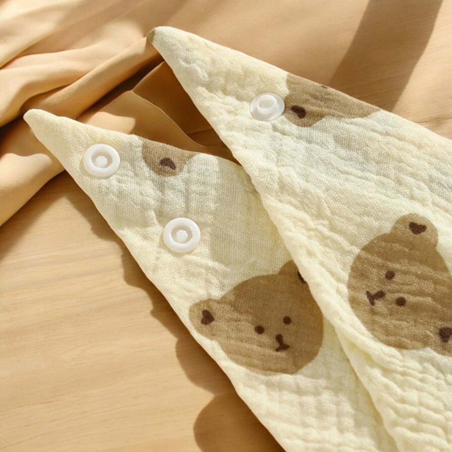 Bandana Bib Children - Soft Cotton Muslin Baby Drool Bib with Easy Snap Fastener