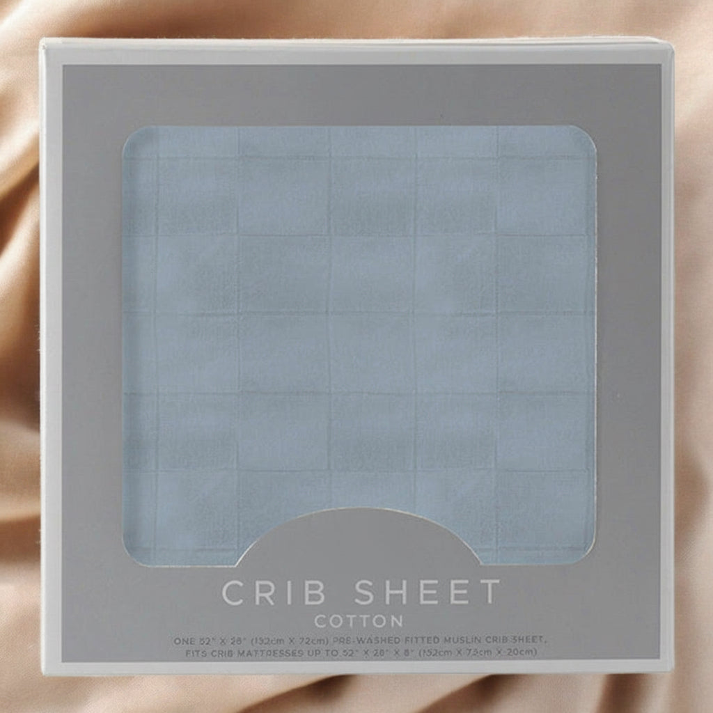 Blue Fog Newcastle Cotton Crib Sheet-0