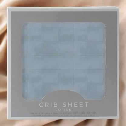 Blue Fog Newcastle Cotton Crib Sheet-0