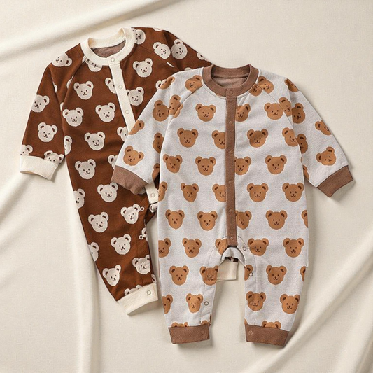 Baby Unisex Romper – Soft Teddy Bear Romper With Long Sleeves | Autumn & Spring Baby Clothes
