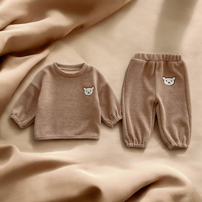 Baby Combo Pants – Soft Infant Clothing Set With Bear Head Design & Cozy Long Sleeve
