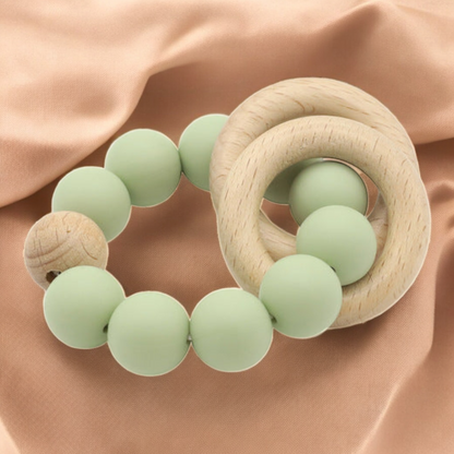 Baby Teether Chain – Multicolor Silica Gel Toy for Soothing Gum Relief