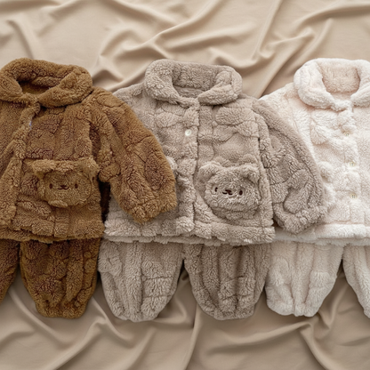 Baby Plush Cardigan Set – Cozy Winter Baby Clothes With Soft Cotton Pants