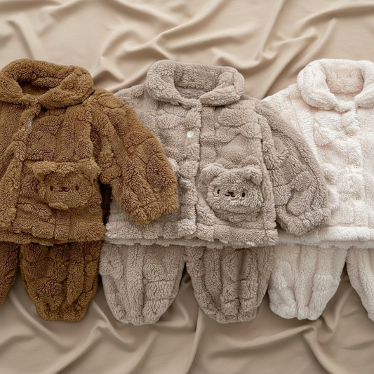 Baby Plush Cardigan Set – Cozy Winter Baby Clothes With Soft Cotton Pants