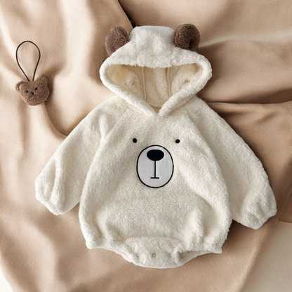 Baby Bear Bodysuits – Soft Cotton One-Piece With Cute Bear Embroidery For Autumn