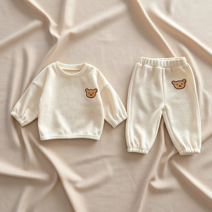 Baby Bear Combo Set – Unisex Infant Bear Head Design Long Sleeve Pants Outfit