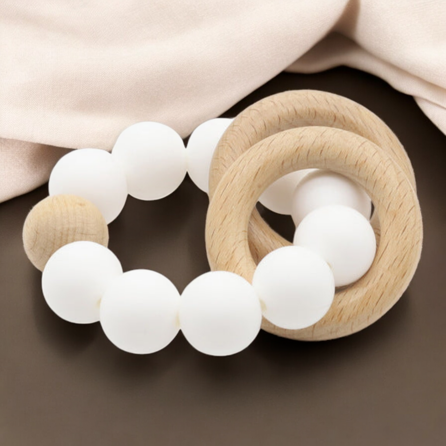 Baby Teether Chain – Multicolor Silica Gel Toy for Soothing Gum Relief