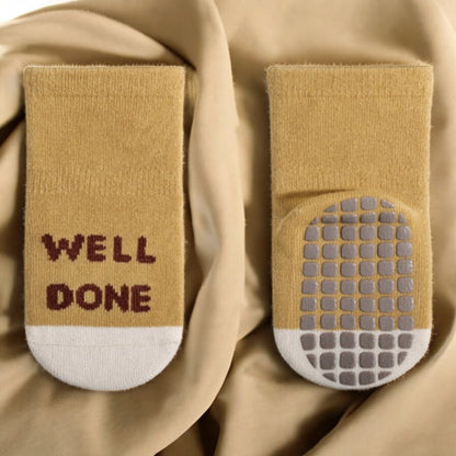 Baby Thermal Socks - Breathable Cartoon Patchwork Non Slip Socks for Toddlers