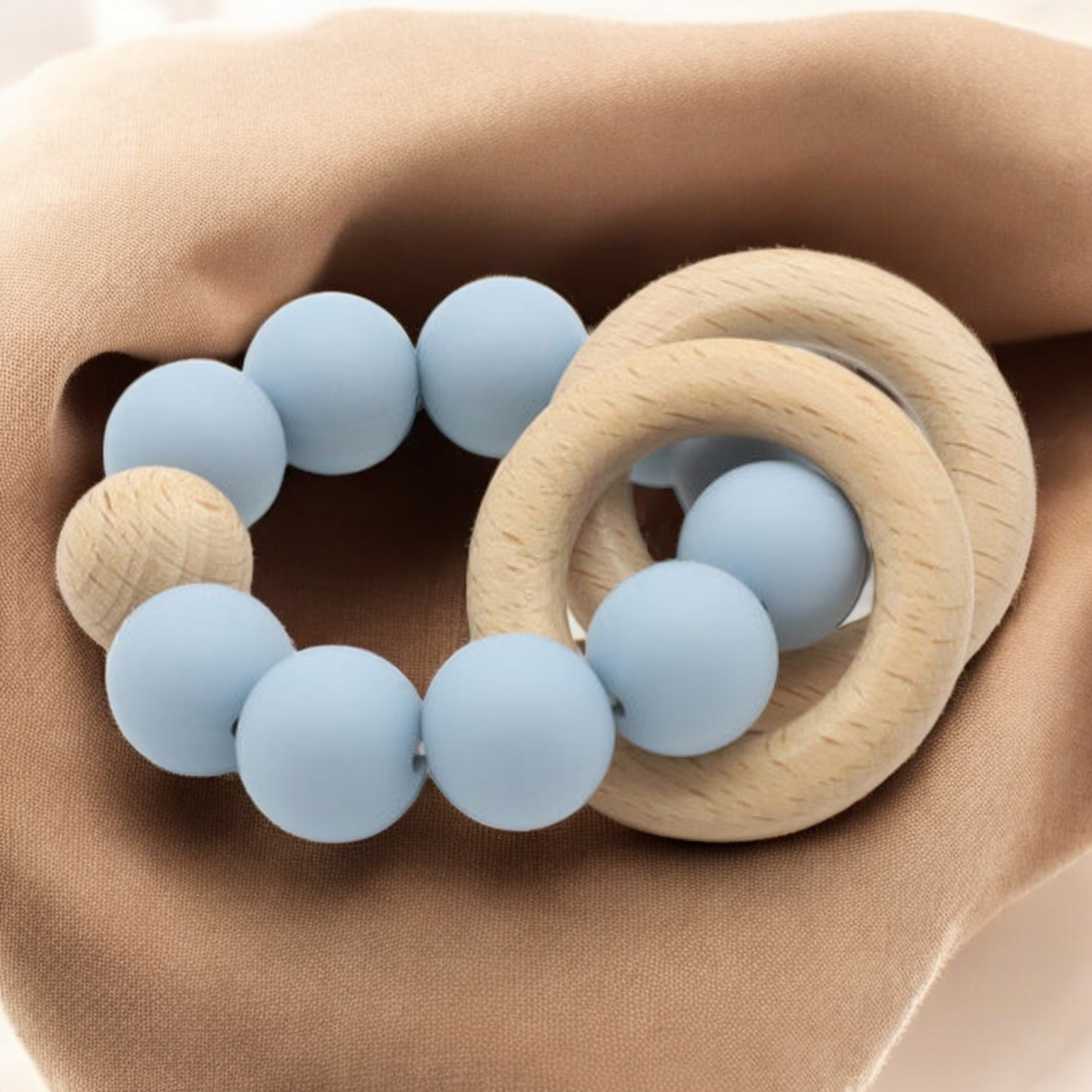 Baby Teether Chain – Multicolor Silica Gel Toy for Soothing Gum Relief