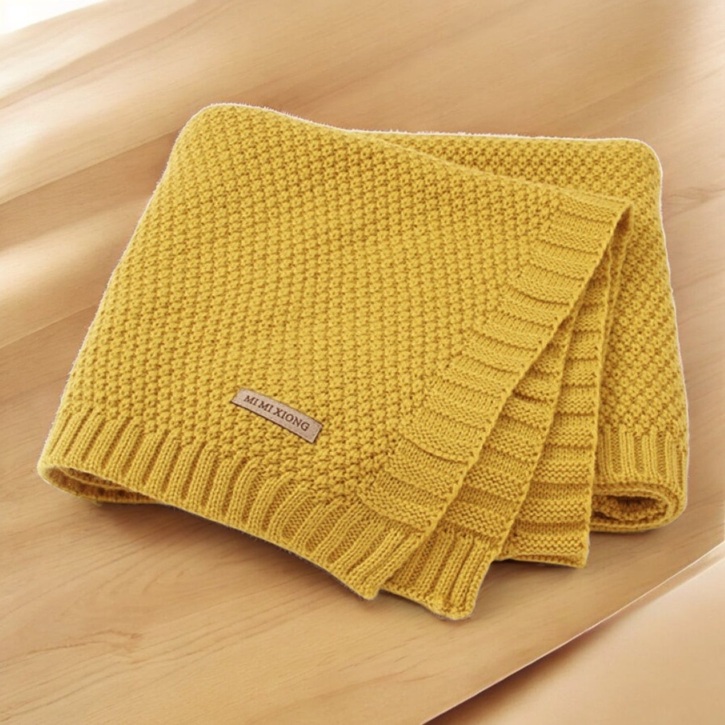 Kids Warm Blanket – Soft Cotton Cover | Cozy Baby Knitted Throw With Logo Patch