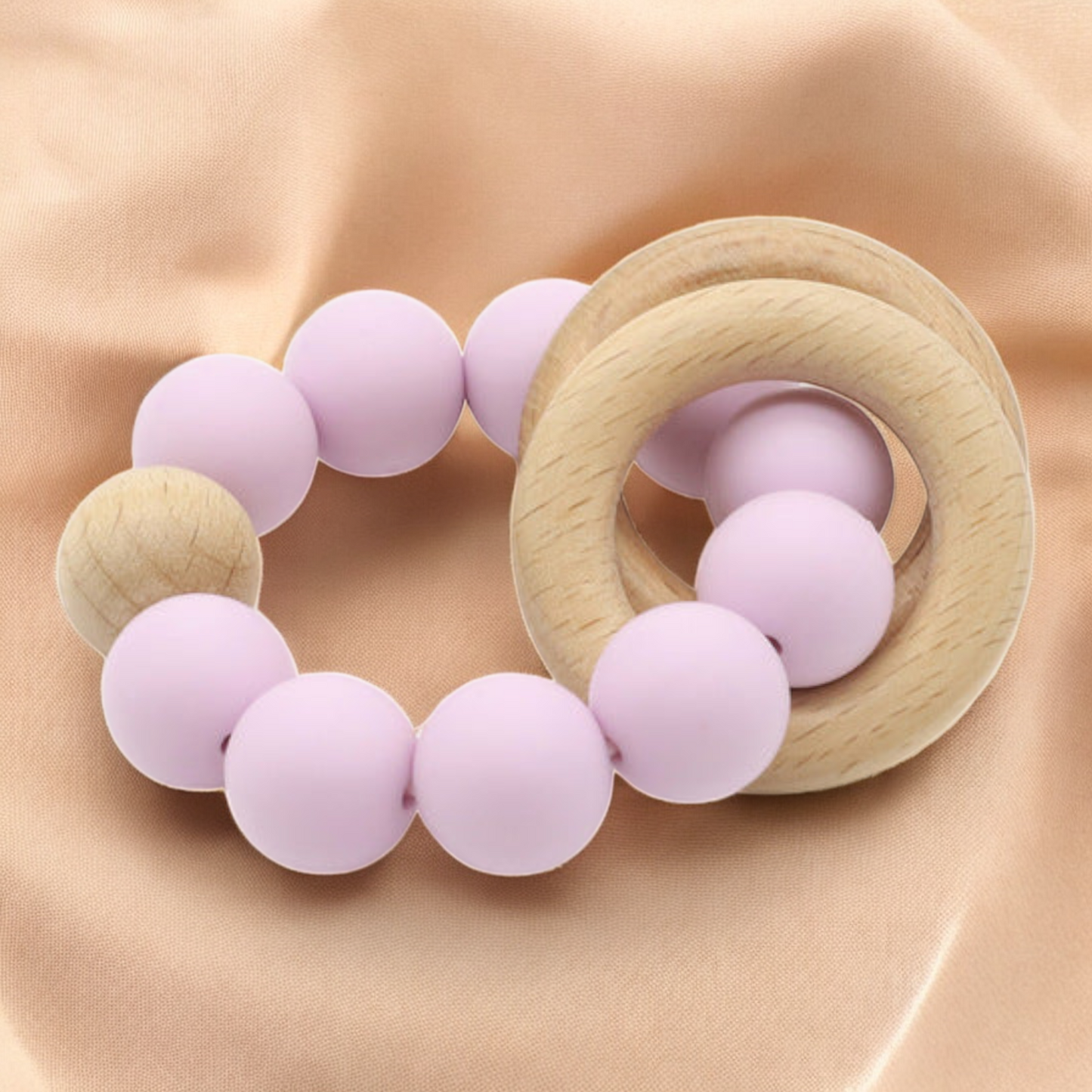 Baby Teether Chain – Multicolor Silica Gel Toy for Soothing Gum Relief