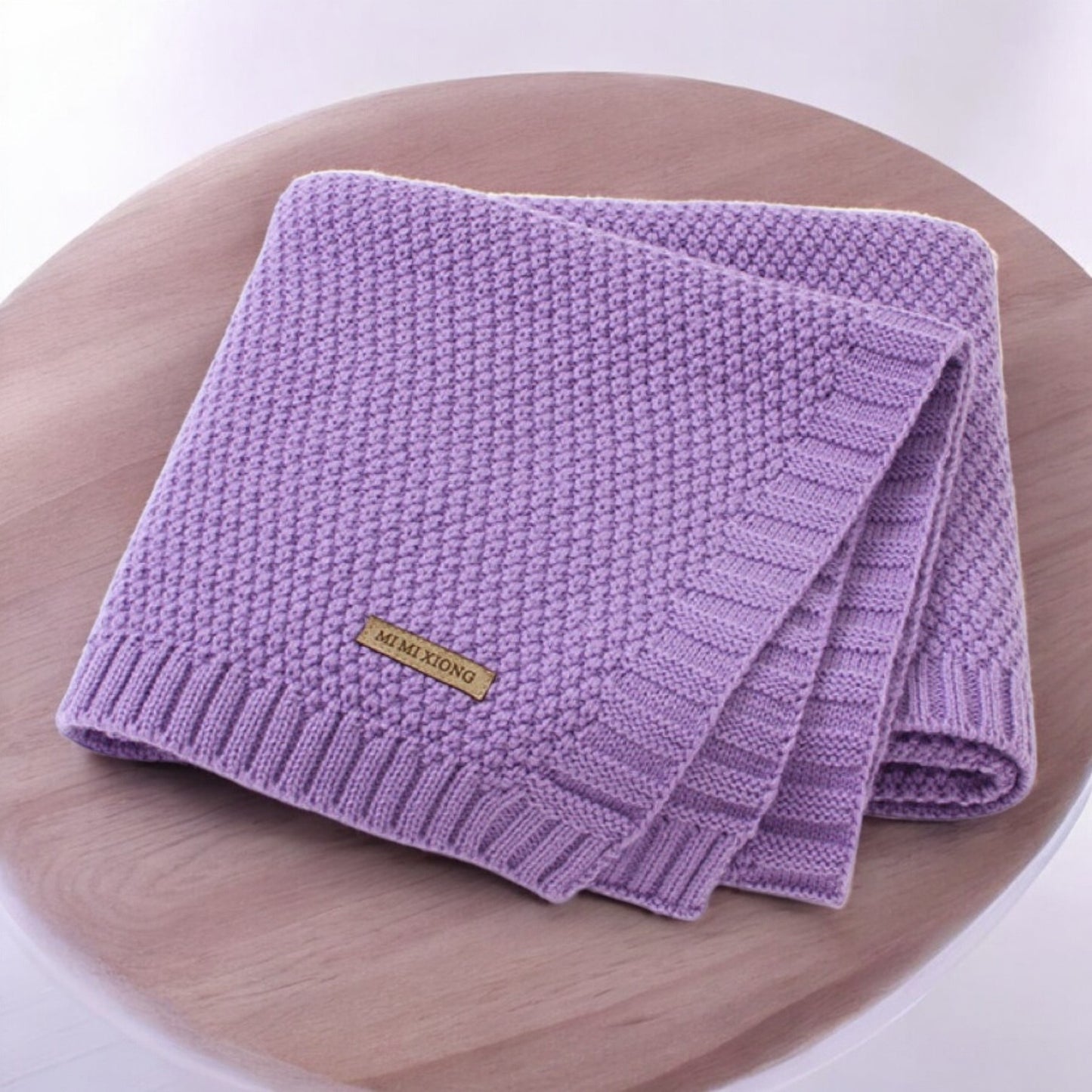 Kids Warm Blanket – Soft Cotton Cover | Cozy Baby Knitted Throw With Logo Patch