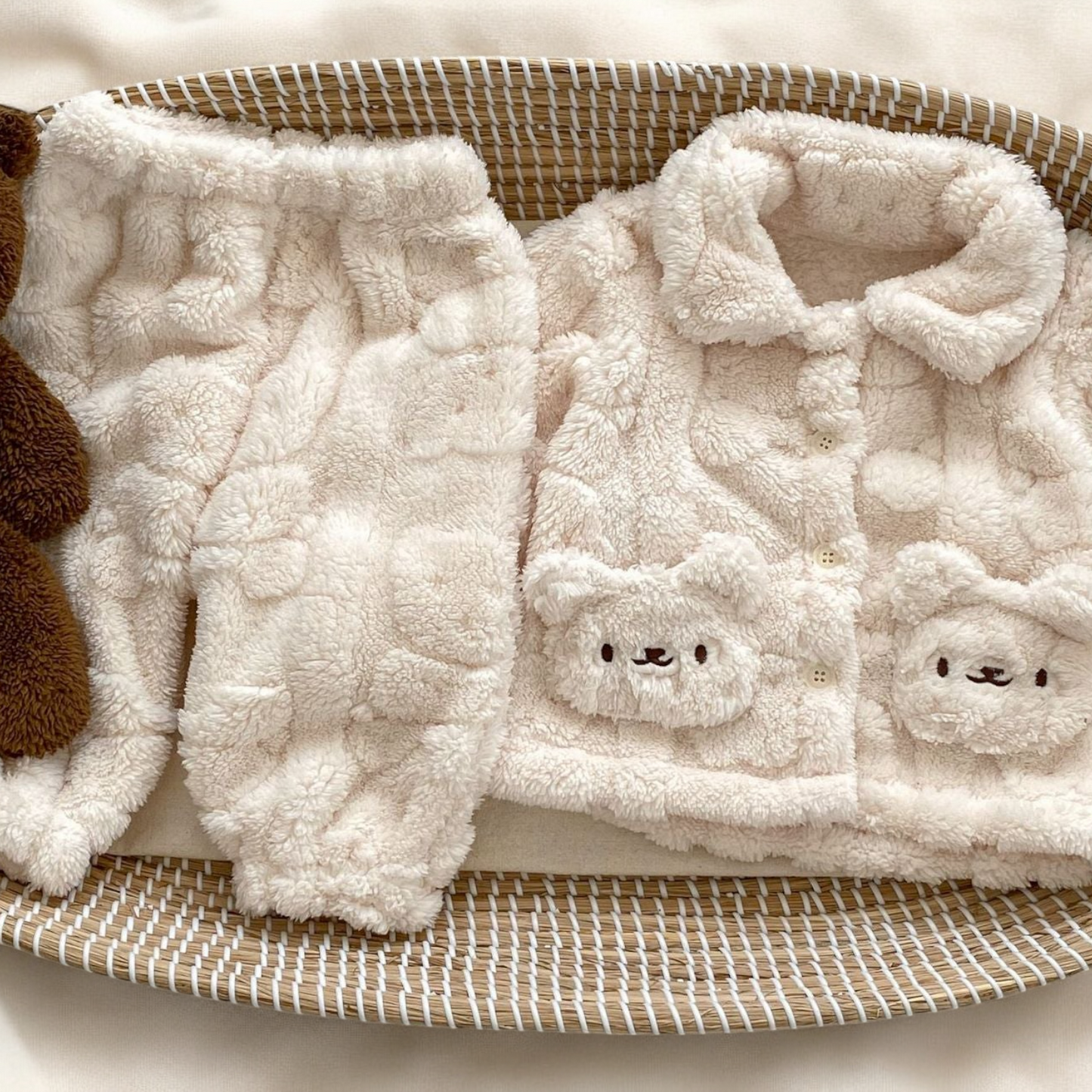 Baby Plush Cardigan Set – Cozy Winter Baby Clothes With Soft Cotton Pants