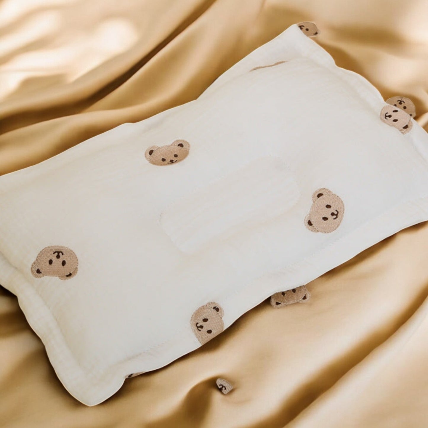 Children Molded Pillow – Soft Gauze Cotton Baby Sleep Support | Breathable Cushion