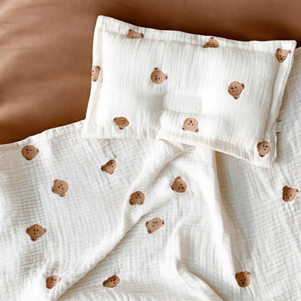 Children Molded Pillow – Soft Gauze Cotton Baby Sleep Support | Breathable Cushion