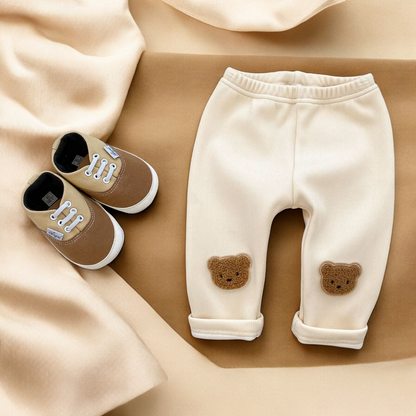 Baby Girl Winter Pants - Thickened Cotton Bear Design Warm Baby Leggings