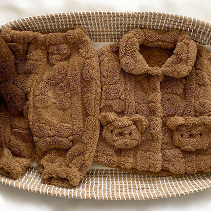 Baby Plush Cardigan Set – Cozy Winter Baby Clothes With Soft Cotton Pants