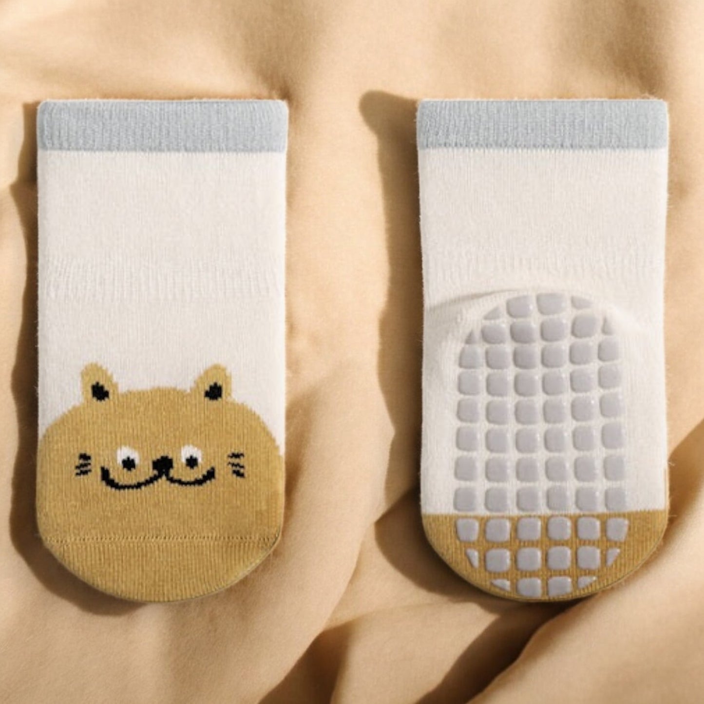 Baby Thermal Socks - Breathable Cartoon Patchwork Non Slip Socks for Toddlers