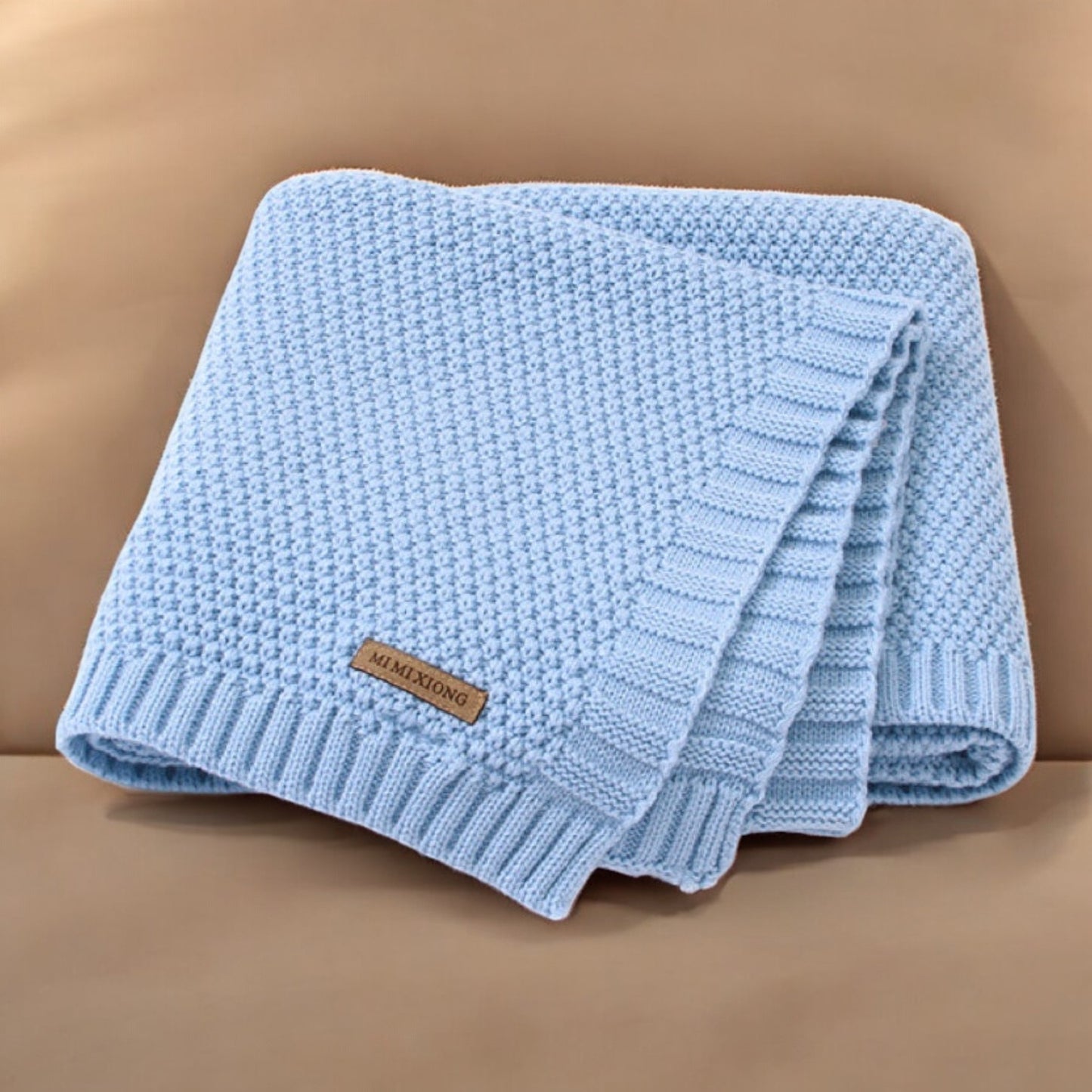Kids Warm Blanket – Soft Cotton Cover | Cozy Baby Knitted Throw With Logo Patch
