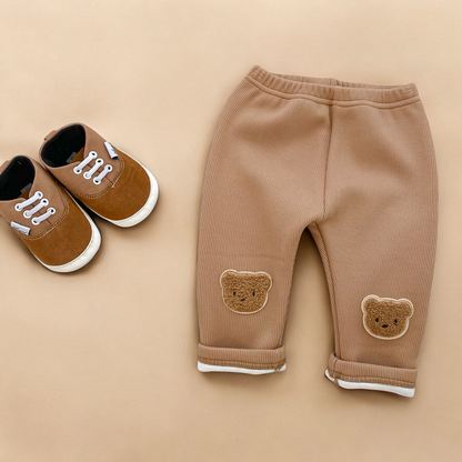 Baby Girl Winter Pants - Thickened Cotton Bear Design Warm Baby Leggings