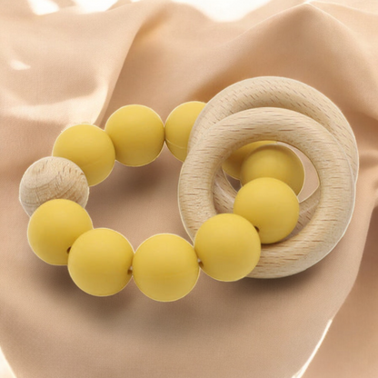 Baby Teether Chain – Multicolor Silica Gel Toy for Soothing Gum Relief