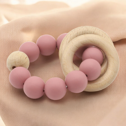 Baby Teether Chain – Multicolor Silica Gel Toy for Soothing Gum Relief